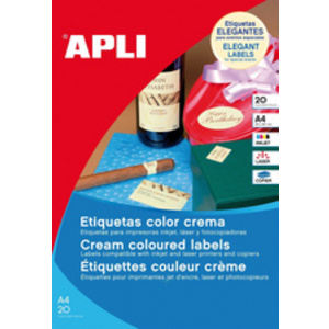 APLI Etiquette universelle ovale, 63,5 x 42,3 mm, crème