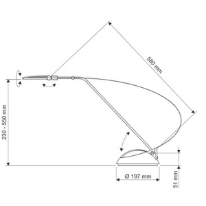 MAUL Lampe de bureau à LED MAULprimus, dimmable, argent/noir