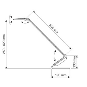 MAUL Lampe de bureau à LED Maulsolaris, socle, argent