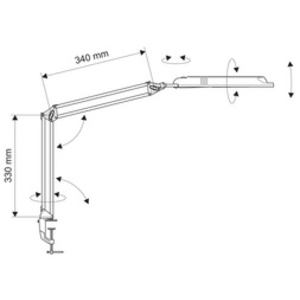 MAUL Lampe de bureau LED MAULatlantic, avec pied de serrage