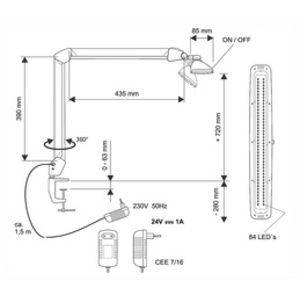 MAUL Lampe de bureau à LED MAULwork, pince, dimmable, blanc