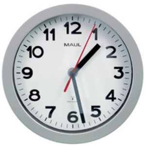 MAUL Horloge murale/radio MAULstep, diamètre: 200 mm, argent