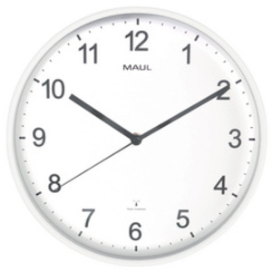 MAUL Horloge murale/radio MAULspint, diamètre: 300 mm, blanc