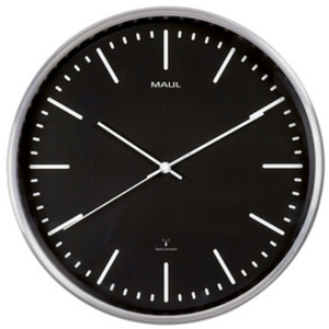 MAUL Horloge murale/horloge radio pilotée MAULfly, blanc