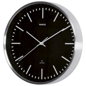 MAUL Horloge murale/horloge radio pilotée MAULfly, blanc