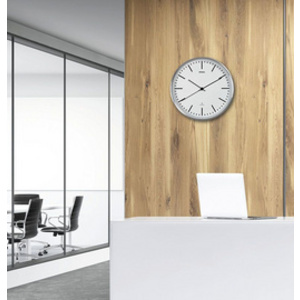 MAUL Horloge murale/horloge radio pilotée MAULfly, argent