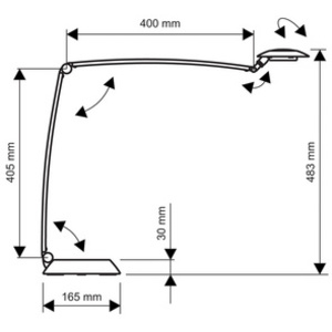 MAUL Lampe de bureau LED MAULspace, variateur, argent/noir