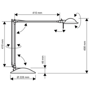 MAUL Lampe de bureau LED MAULbusiness, argent/noir