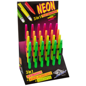WEDO Stylet 3-en-1 NEON, présentoir de 24
