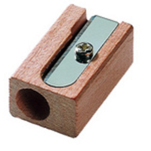 M+R Taille-crayon, en bois, forme de bloc