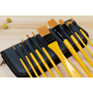 kangaro Set de pinceaux acrylique, 10 pièces, dans un étui