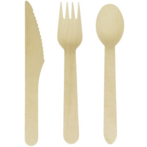 kangaro Couverts jetables, en bois, 200 pièces