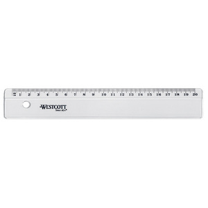 WESTCOTT Règle plate, en plastique, longueur: 300 mm
