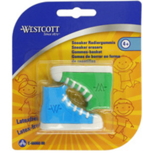 WESTCOTT Gomme en plastique Sneaker, blister de 2