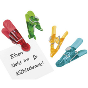 WEDO Aimants clip GLOSSY, kit de 4, noir / transparent