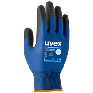 uvex Gants de travail phynomic wet, T. 06, bleu/anthracite