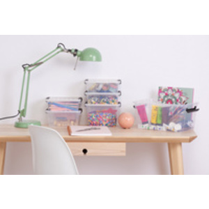 plast team Boîte de rangement HOME BOX, 3L, gris translucide