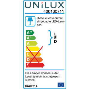 UNiLUX Lampadaire à LED ZELUX, argent