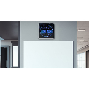 UNiLUX Horloge murale LED FLO, date/température, noir
