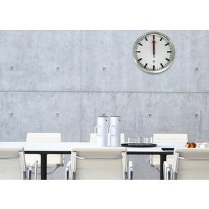 UNiLUX Horloge murale/horloge radio pilotée STATION, argent