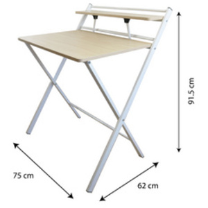 UNiLUX Bureau repliable HOMY, blanc/hêtre