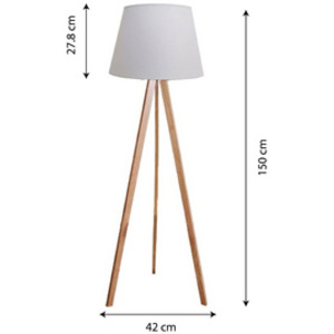 UNiLUX Lampadaire à LED TOOKA, hauteur 1520 mm, blanc/bambou
