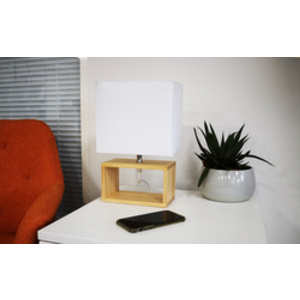 UNiLUX Lampe de bureau LED DEKO, blanc / bois