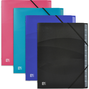 Oxford Trieur Osmose, 12 compartiments, A4, PP, assorti