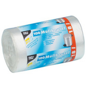 STARPAK Sac poubelle HDPE, 18 litres, blanc