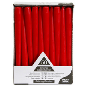 PAPSTAR Bougie de chandelier, 22 mm, en pack de 50, rouge