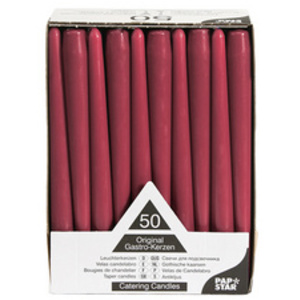 STARPAK Bougie de chandelier, 22 mm, pack de 50, bordeaux