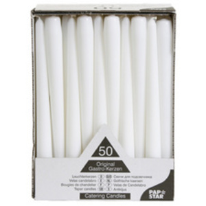 STARPAK Bougie de chandelier, 22 mm, en pack de 50, blanc