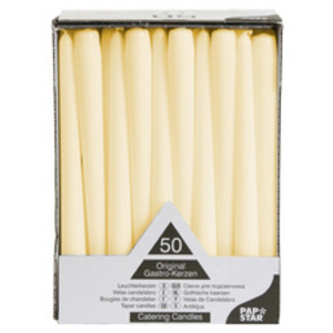 STARPAK Bougie de chandelier, 22 mm, en pack de 50, blanc