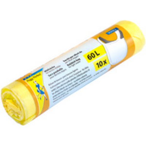 Peggy Perfect Sac poubelle HDPE, 60 litres, jaune