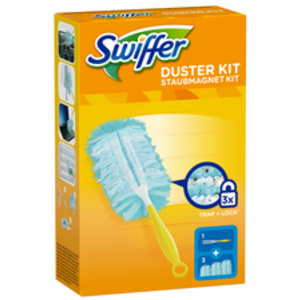 Swiffer Kit d'essai plumeau-magnétique, 1 manche +3 plumeaux