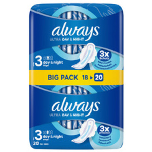 always maxi Serviette hygiénique Night avec ailettes,BigPack
