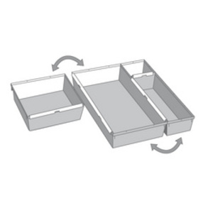 keeeper Compartiment pour tiroir, (L)80 x (P)230 x (H)50 mm