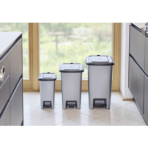 keeeper Poubelle à pédale 'olaf', 10 L, PP, light silver