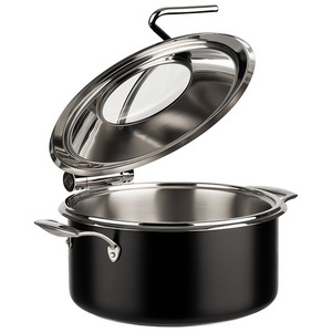APS Set chafing dish, 4 pièces, acier inoxydable noir