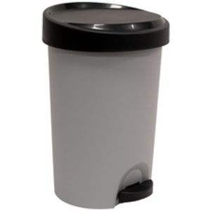 EDA Poubelle à pédale Stepy, 15 litres, PP, blanc