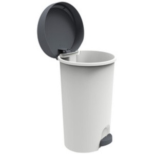 EDA Poubelle à pédale Stepy, 45 litres, PP, gris/anthracite