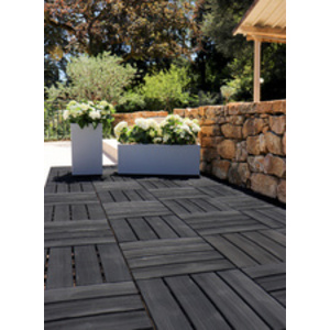 EDA Dalle de sol imitation bois, (L)384 mm, plastique, taupe