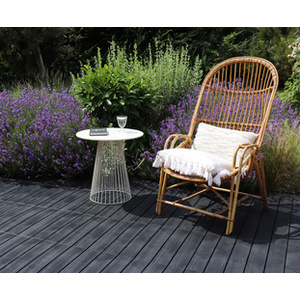 EDA Dalle de sol imitation bois, (L)500 mm, plastique, noir