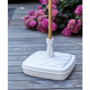 EDA Pied de parasol, plastique, carré, 420 mm, blanc