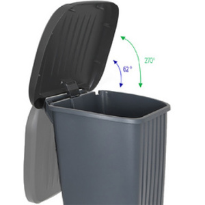 EDA Poubelle, 100 litres, plastique, anthracite