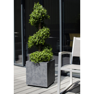 EDA Bac à plantes BASALT UP double paroi, 395 mm, anthracite