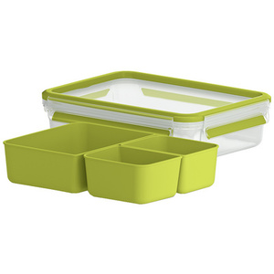 emsa Boîte pour goûter CLIP & GO, 0,55 L, transparent / vert