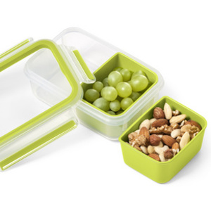 emsa Boîte pour goûter CLIP & GO, 0,55 L, transparent / vert
