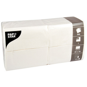 PAPSTAR Serviettes, 330 x 330 mm, 2 couches, blanc