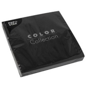 PAPSTAR Serviettes, 320 x 320 mm, 3 couches, noir